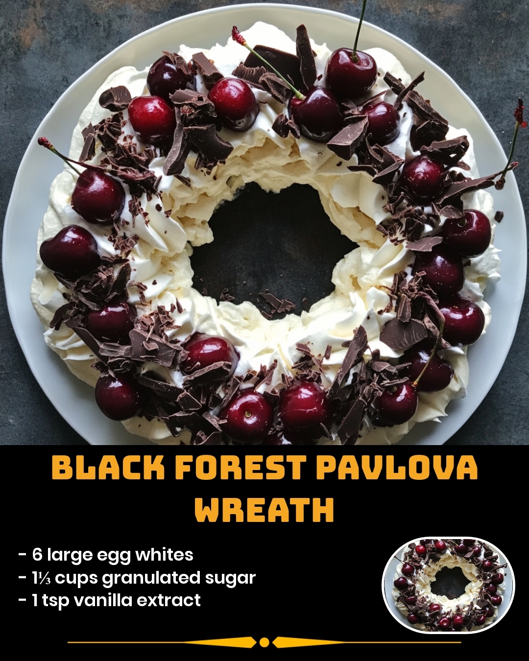 Black Forest Pavlova Wreath