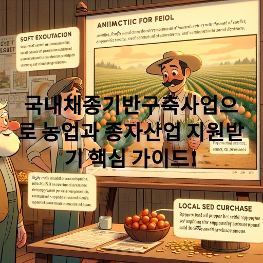 농업과 종자산업 지원받기