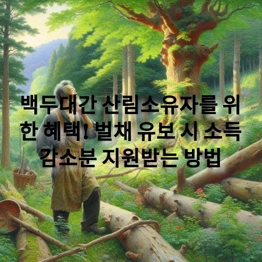 벌채 유보 시 소득 감소분 지원받는 방법