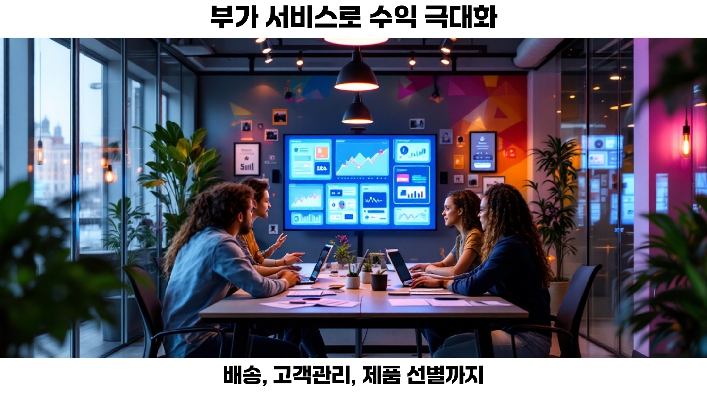 세번째, 공동구매 중개 비즈니스는 브랜드와 협상을 통해 확보한 도매가 보다 소비자에게 높은 가격으로 판매하여 발생한 마진에서 수수료를 차감한 금액을 수익으로 취합니다.