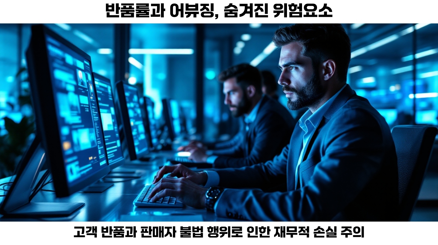 판매자 어뷰징입니다. 판매자들은 시스템의 허점을 이용해 불법적인 방법으로 이익을 추구할 수 있습니다. 예를 들어, 일부 판매자는 제품을 낮은 가격에 판매하여 후에 가격을 올리는 방식으로 어뷰징을 시도할 수 있습니다.