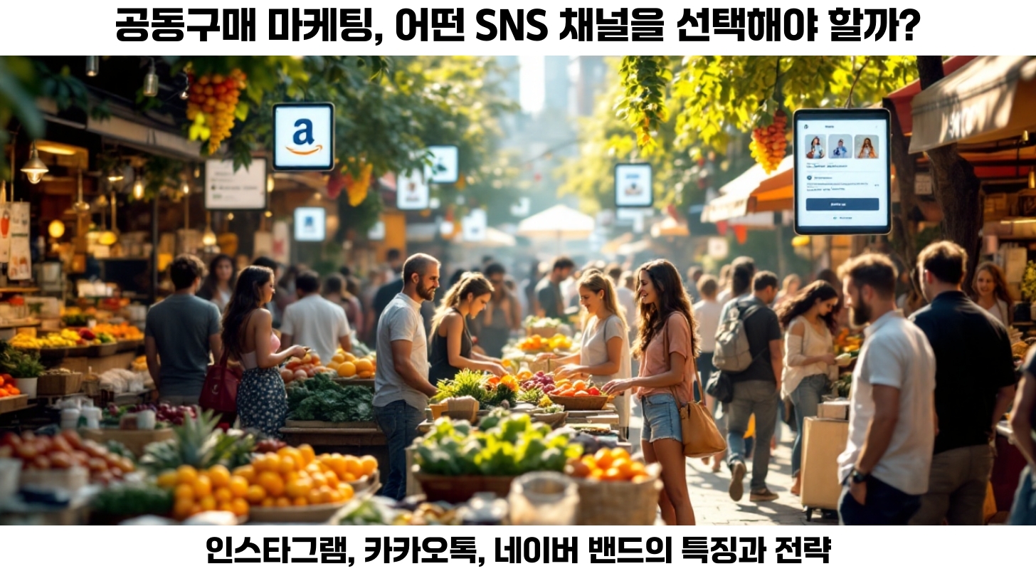 공동구매 마케팅, SNS 채널별 장단점 분석: 인스타그램, 카카오톡, 네이버 밴드 2 첫번째, 공동구매 마케팅에서의 SNS 채널 선택은 매우 중요합니다.