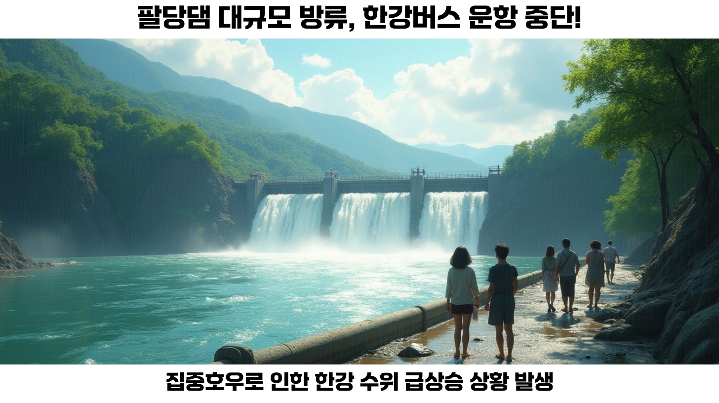 팔당댐 방류로 한강버스 운항 중단, 시민과 관광객의 불편 증가 2 팔당댐 방류에 따른 한강 수위 상승 현황