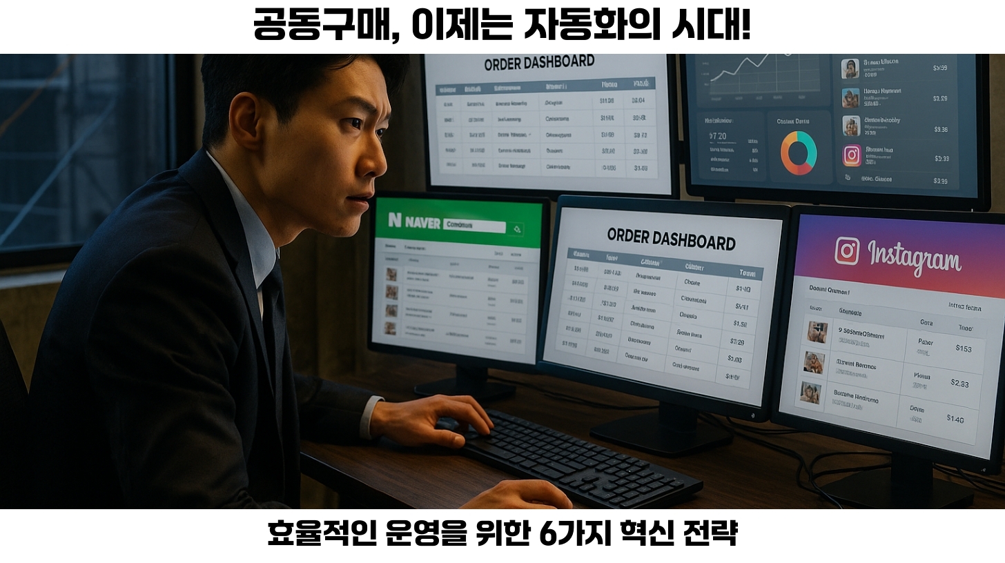 #공동구매 #자동화 #주문관리 #입금확인 #배송관리 #고객응대 #데이터통합 #CRM #비즈니스효율성