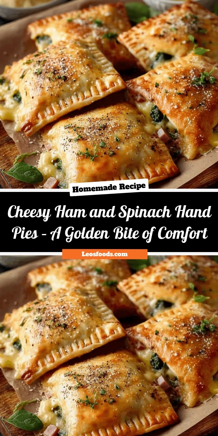 Cheesy Ham and Spinach Hand Pies – A Golden Bite of Comfort