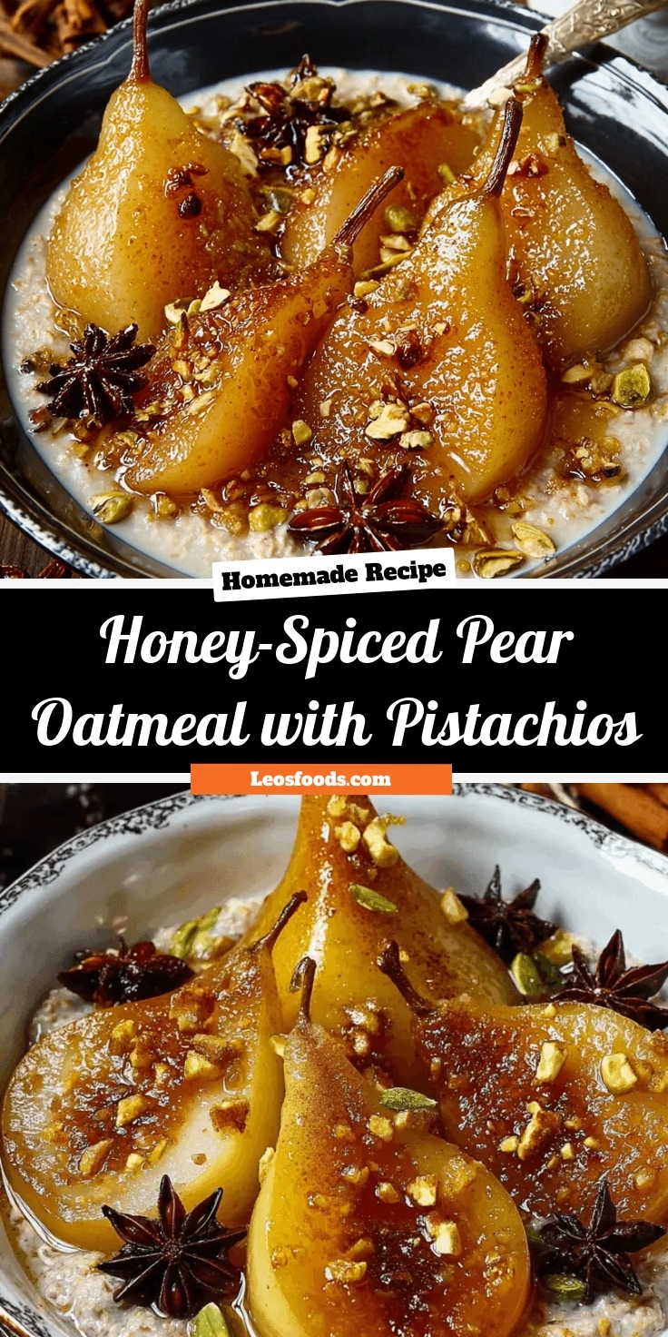Honey-Spiced Pear Oatmeal with Pistachios