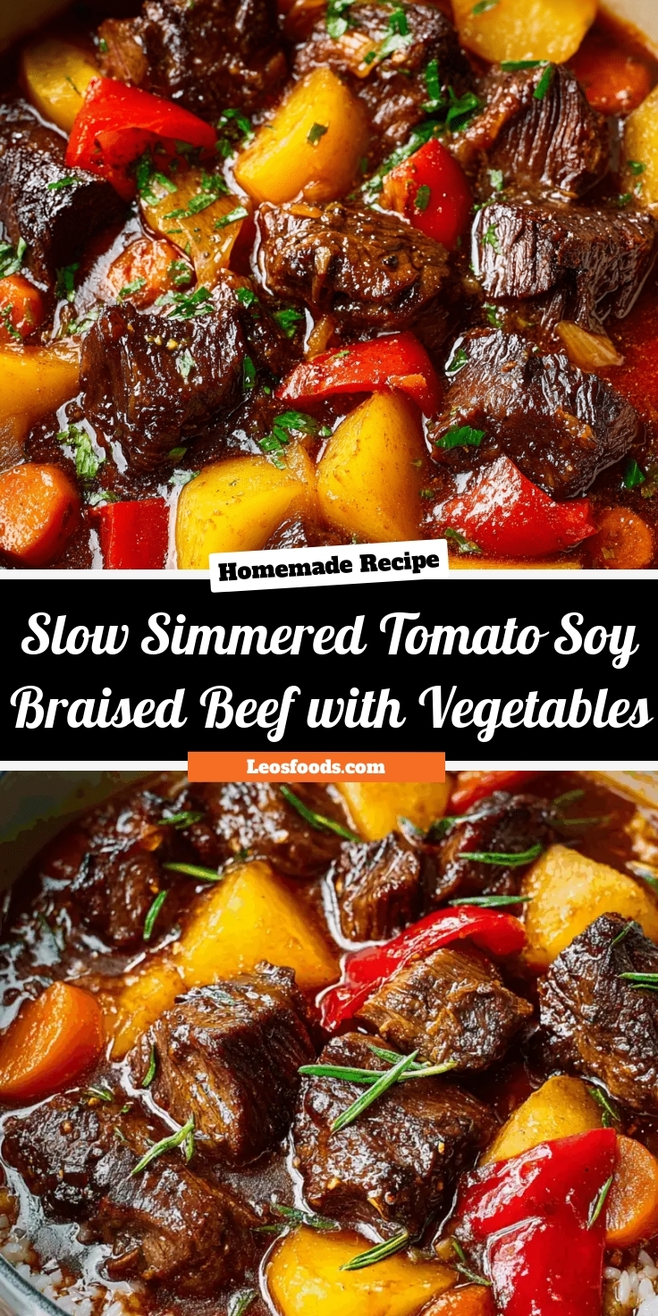 Slow-Simmered Tomato Soy Braised Beef with Vegetables