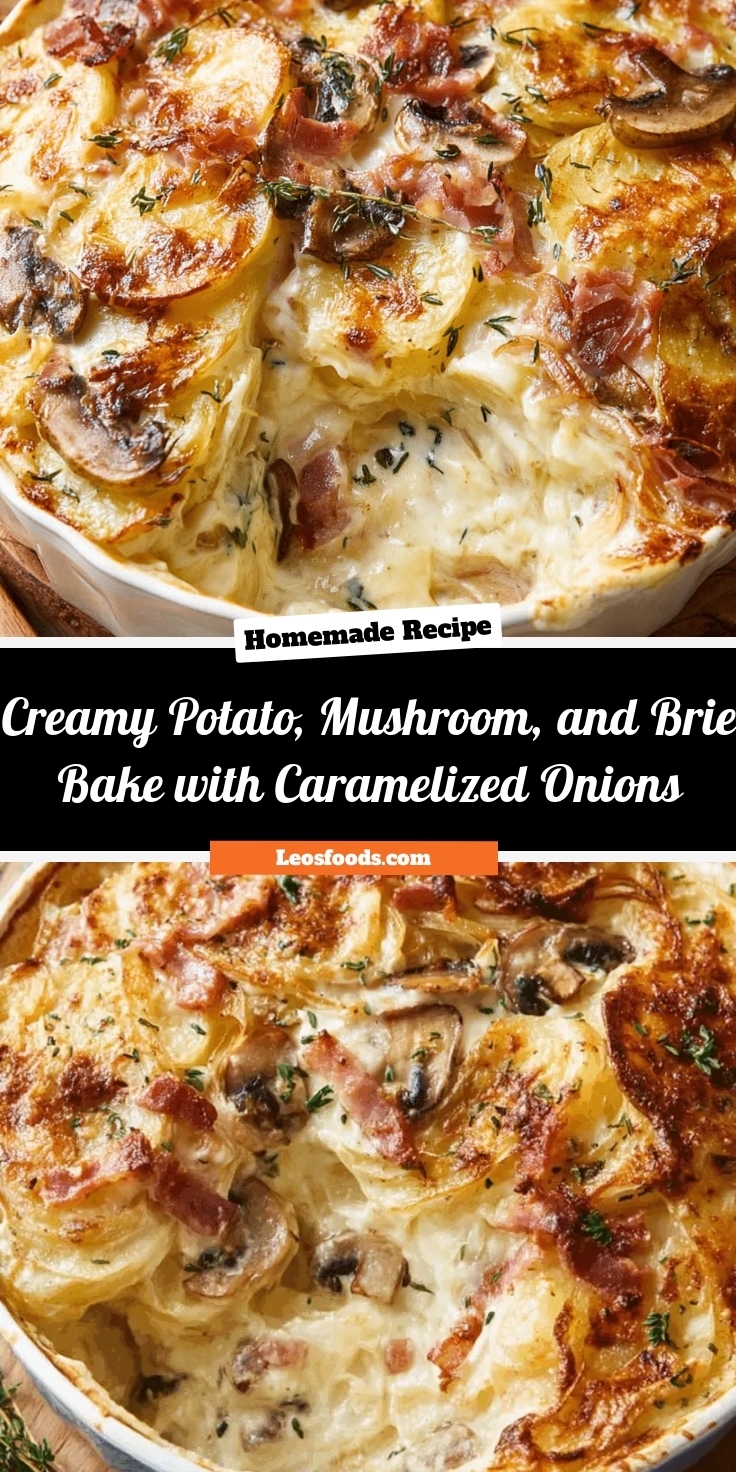 Creamy Potato, Mushroom, and Brie Bake with Caramelized Onions