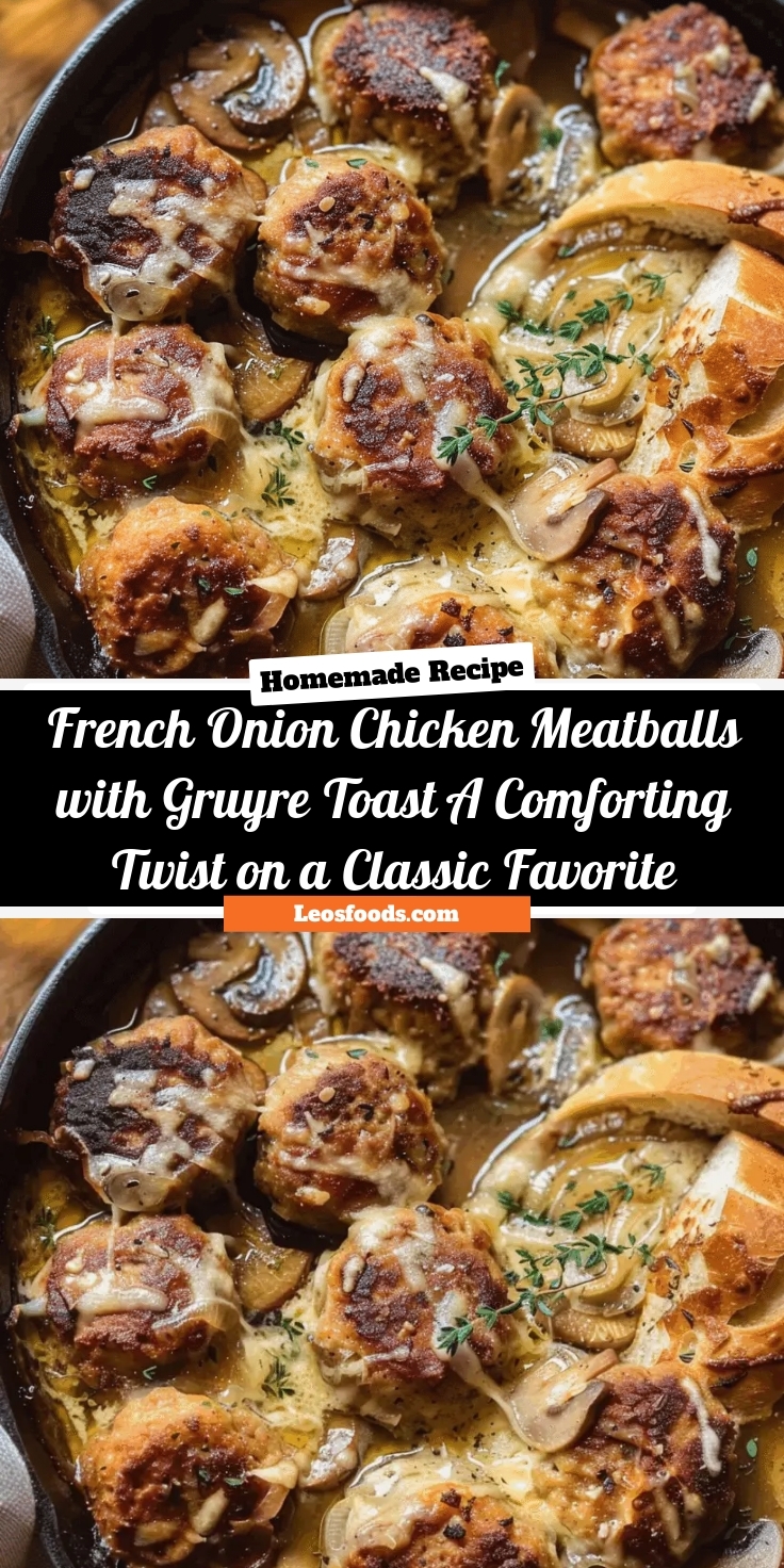 French Onion Chicken Meatballs with Gruyère Toast: A Comforting Twist on a Classic Favorite