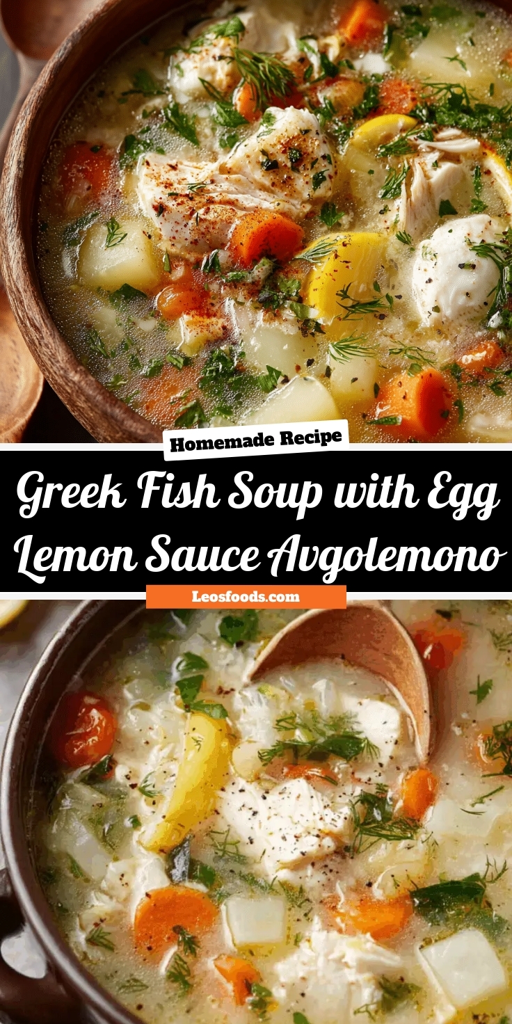 Greek Fish Soup with Egg-Lemon Sauce (Avgolemono)