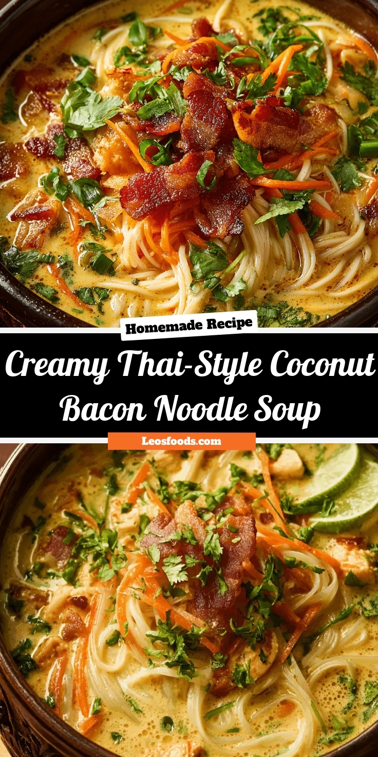 Creamy Thai-Style Coconut Bacon Noodle Soup