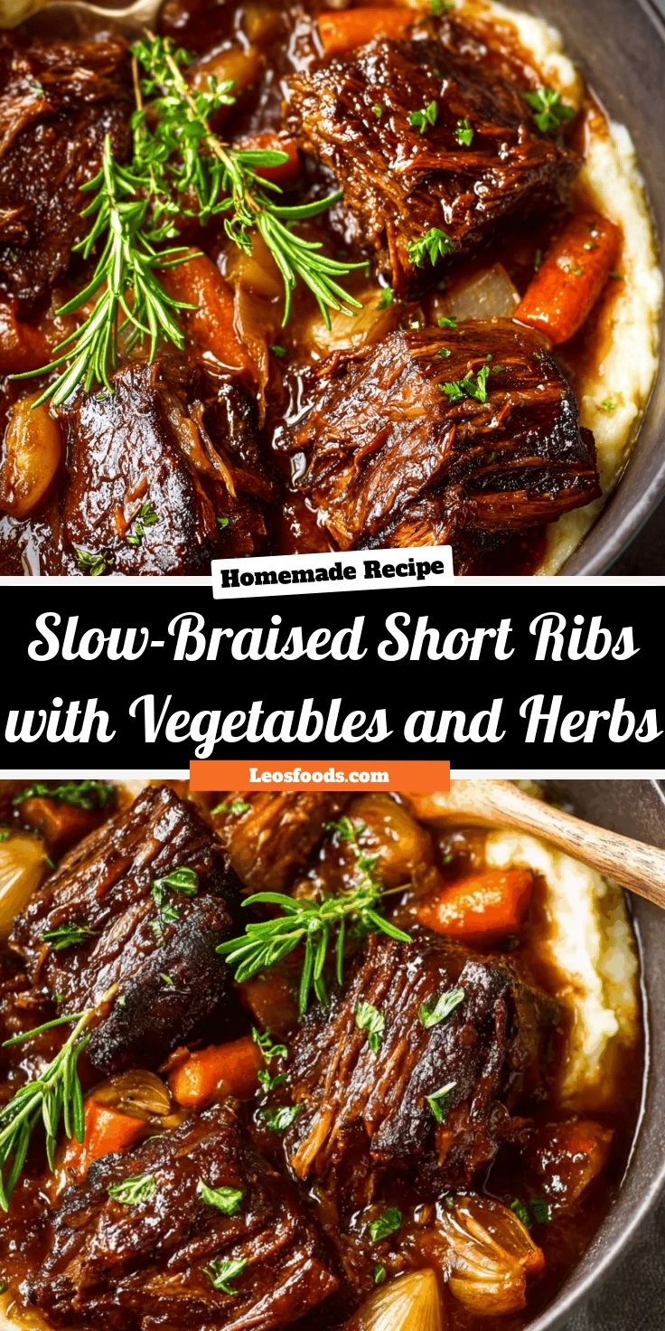 Slow-Braised Short Ribs with Vegetables and Herbs