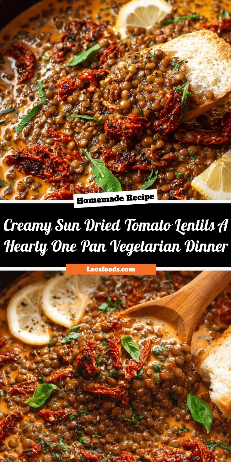 Creamy Sun-Dried Tomato Lentils – A Hearty One-Pan Vegetarian Dinner
