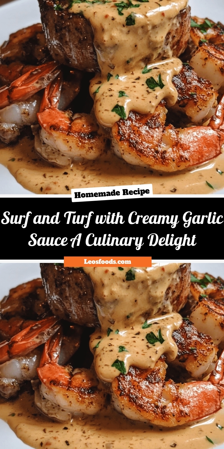 Surf and Turf with Creamy Garlic Sauce: A Culinary Delight