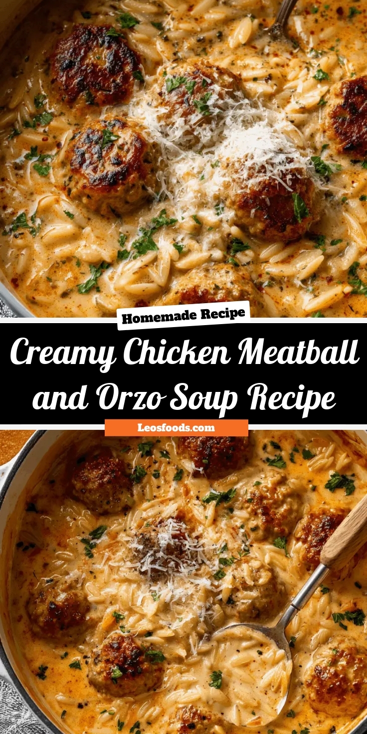 Creamy Chicken Meatball and Orzo Soup Recipe