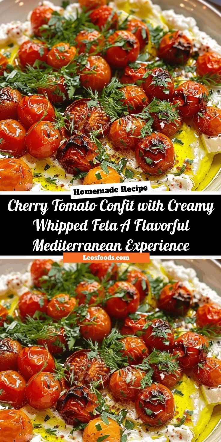 Cherry Tomato Confit with Creamy Whipped Feta: A Flavorful Mediterranean Experience