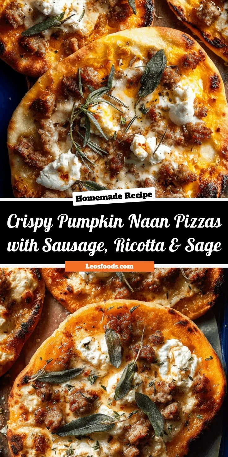 Crispy Pumpkin Naan Pizzas with Sausage, Ricotta & Sage