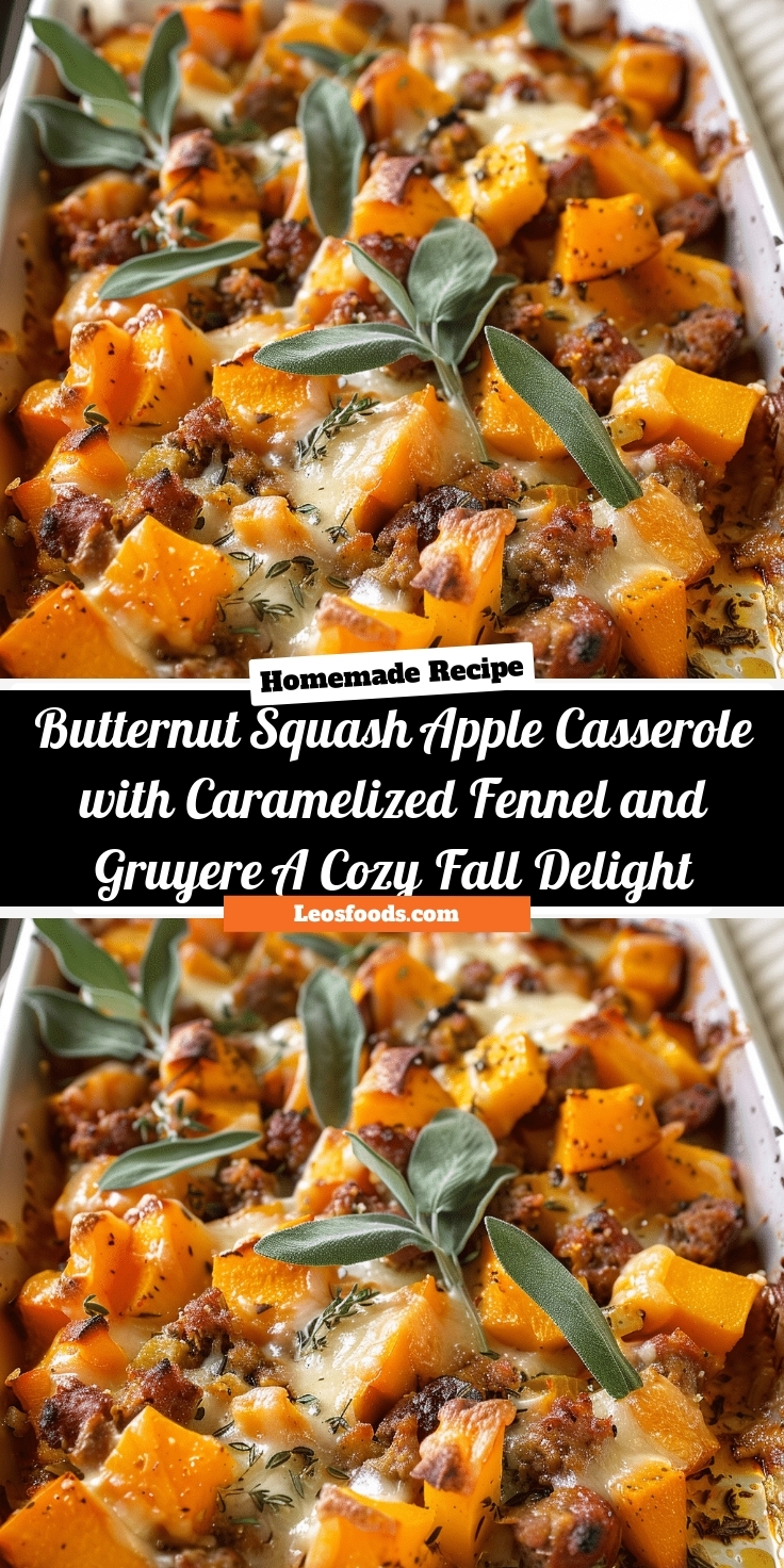 Butternut Squash & Apple Casserole with Caramelized Fennel and Gruyere – A Cozy Fall Delight