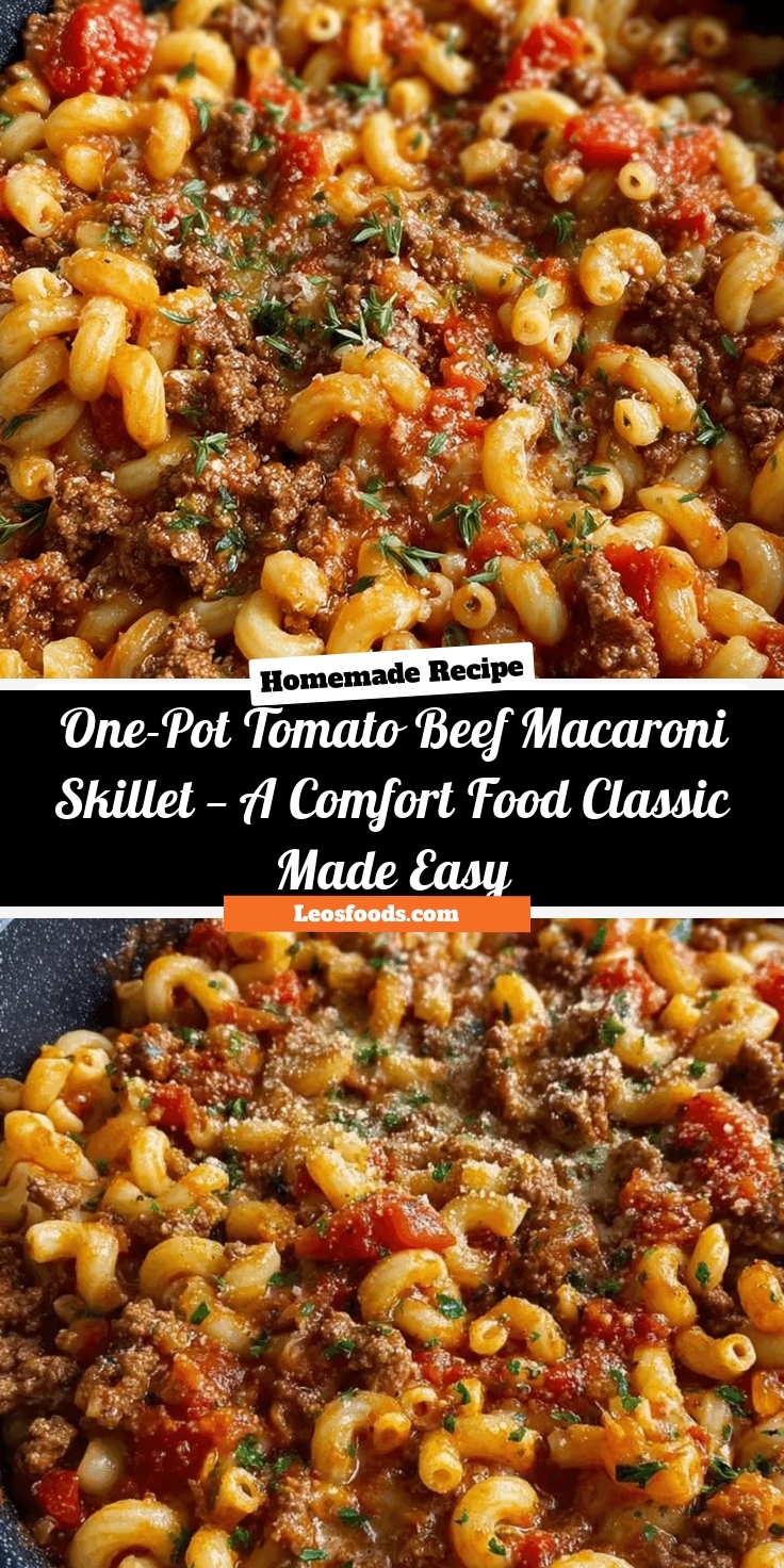 One-Pot Tomato Beef Macaroni Skillet — A Comfort Food Classic Made Easy