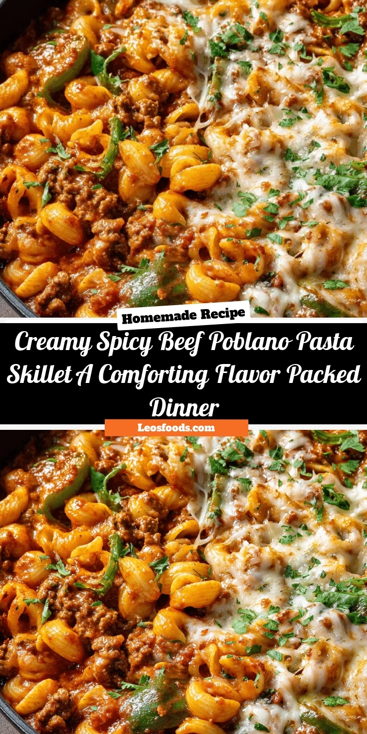 Creamy Spicy Beef & Poblano Pasta Skillet: A Comforting, Flavor-Packed Dinner