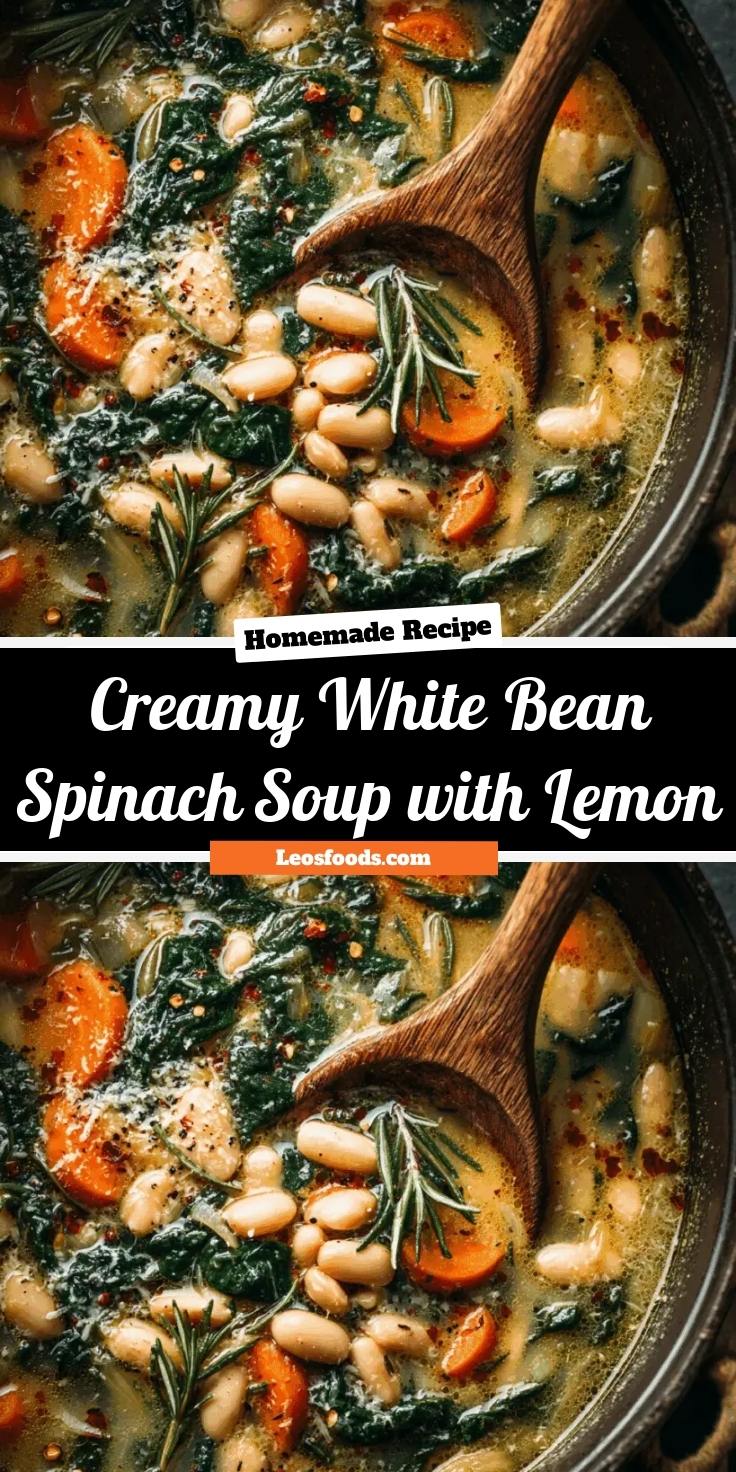 Creamy White Bean & Spinach Soup with Lemon