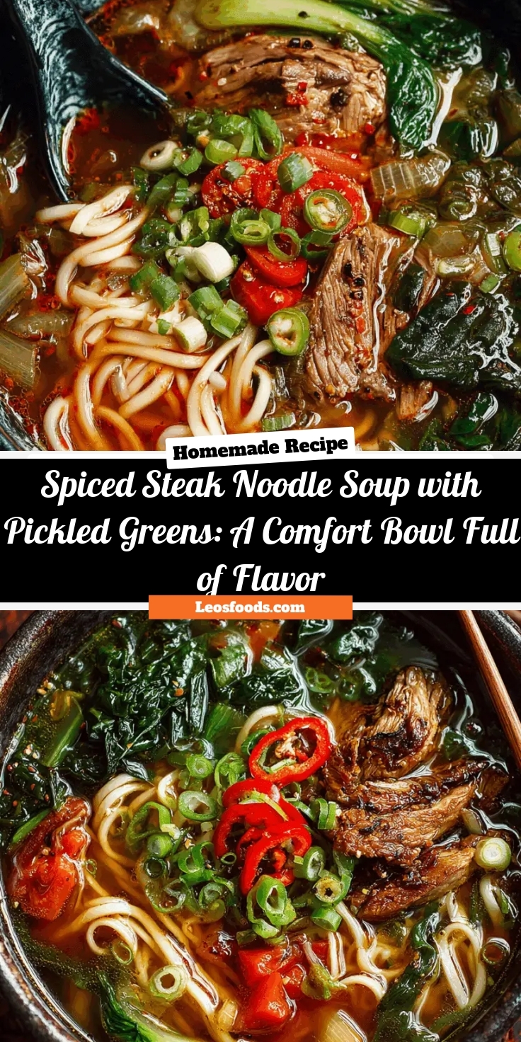 Spiced Steak Noodle Soup with Pickled Greens: A Comfort Bowl Full of Flavor