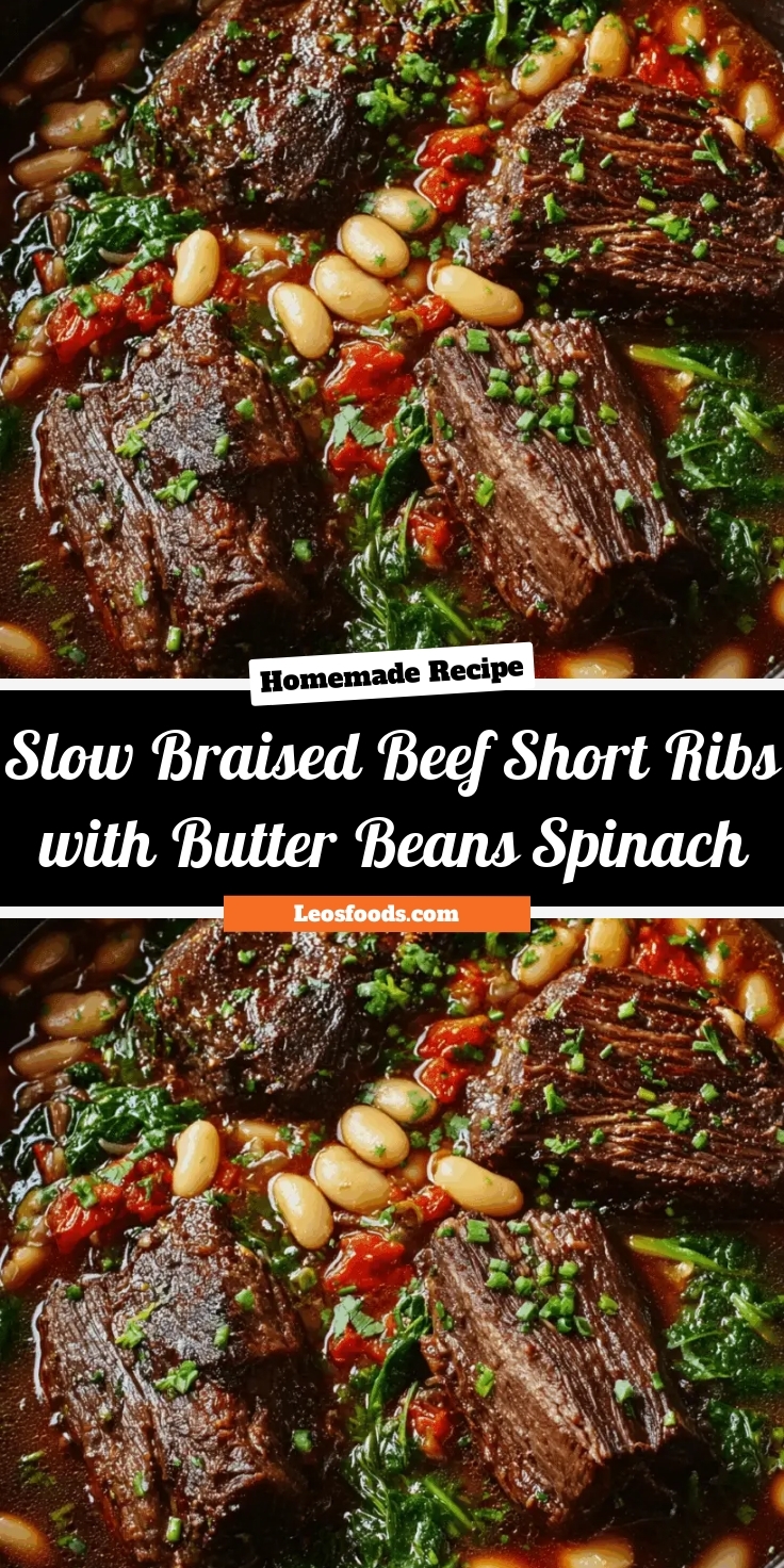 Slow-Braised Beef Short Ribs with Butter Beans & Spinach