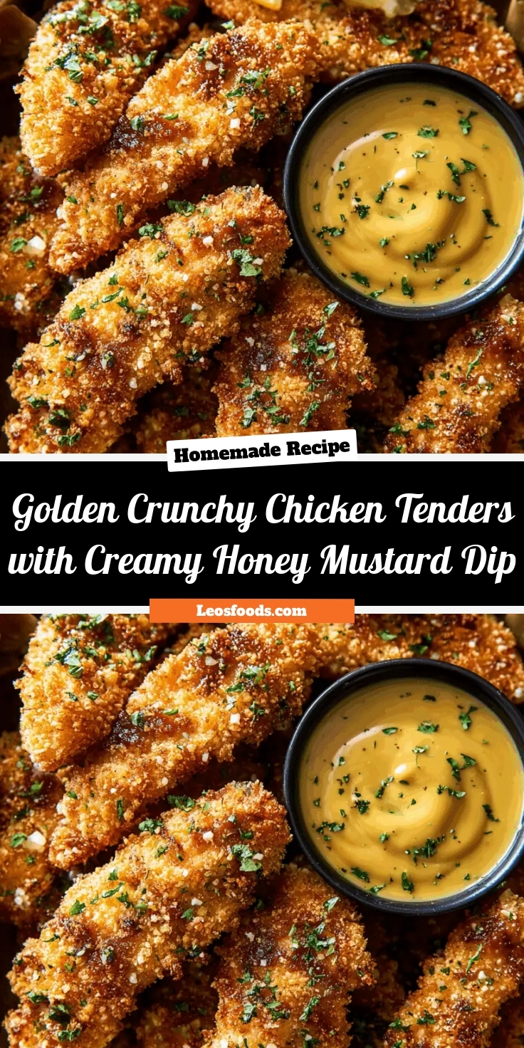 Golden Crunchy Chicken Tenders with Creamy Honey Mustard Dip