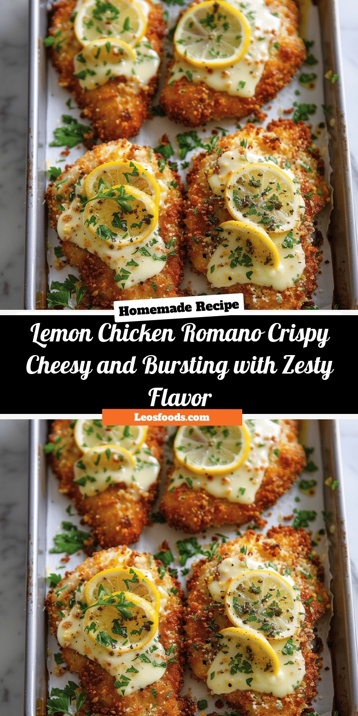 Lemon Chicken Romano – Crispy, Cheesy, and Bursting with Zesty Flavor