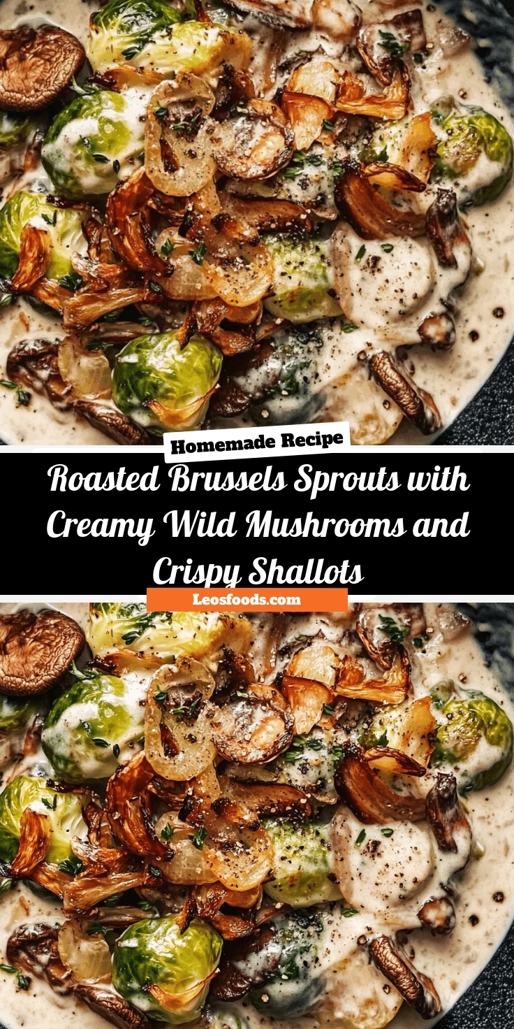 Roasted Brussels Sprouts with Creamy Wild Mushrooms and Crispy Shallots
