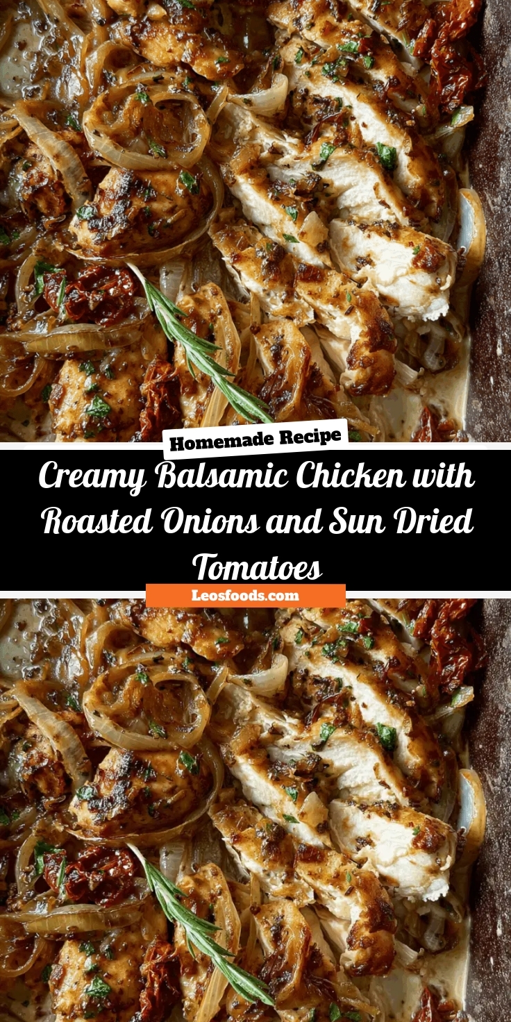 Creamy Balsamic Chicken with Roasted Onions and Sun-Dried Tomatoes