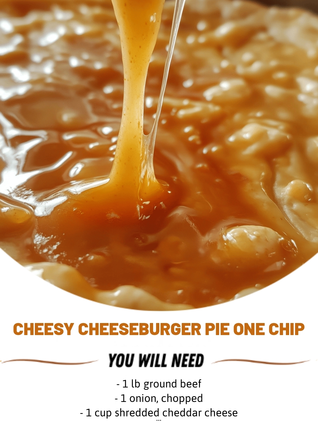 Cheesy Cheeseburger Pie one chip