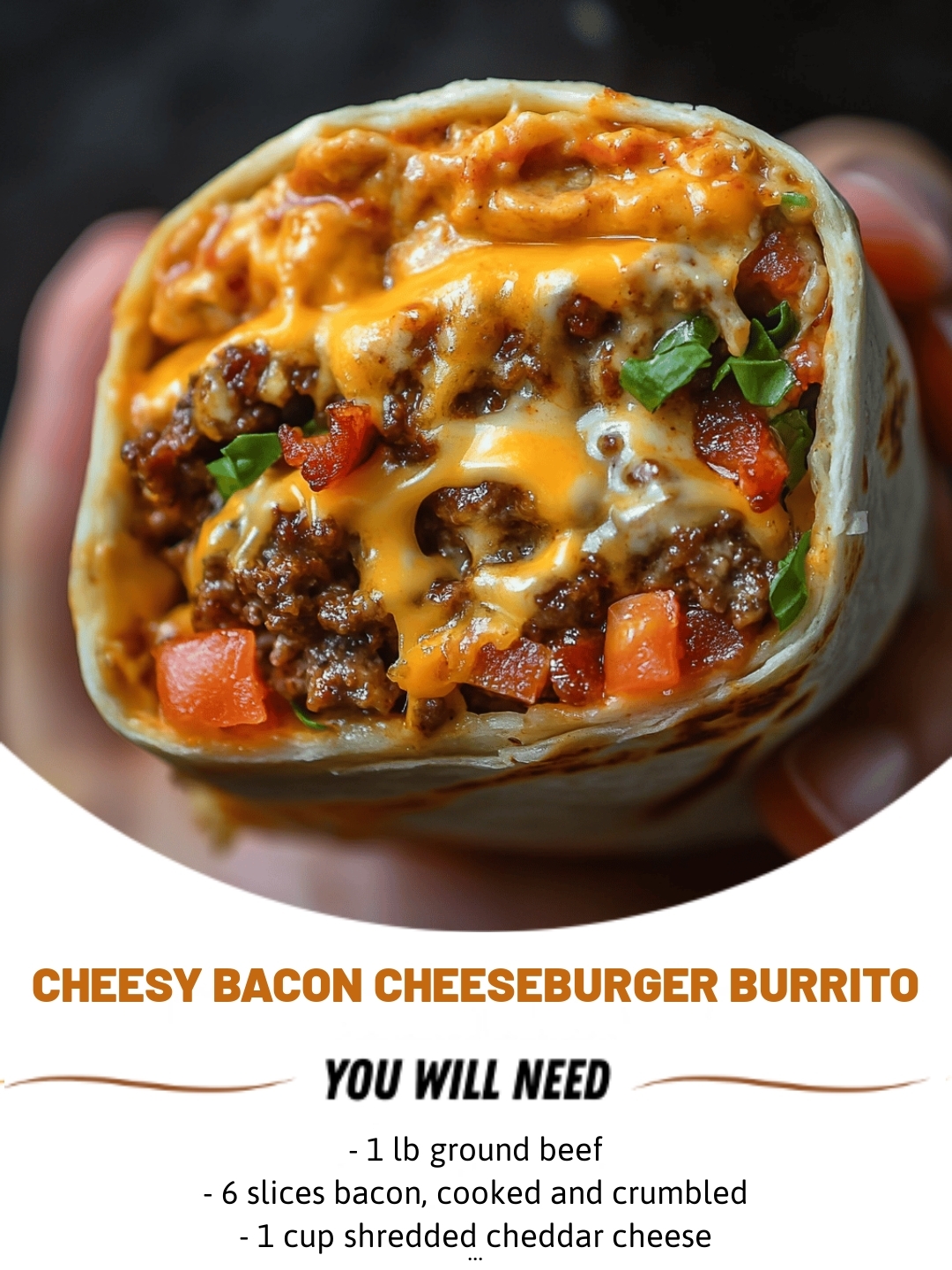 Cheesy Bacon Cheeseburger Burrito