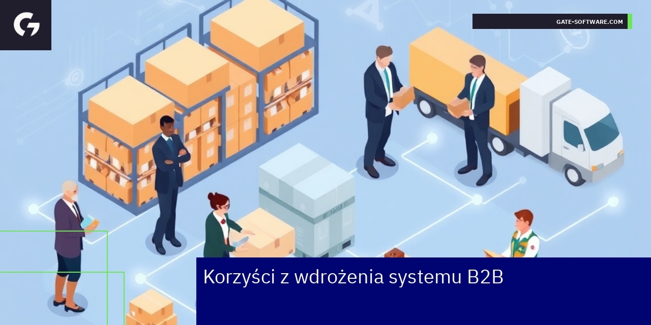 Schemat korzyści systemu B2B dla przedsiębiorstw