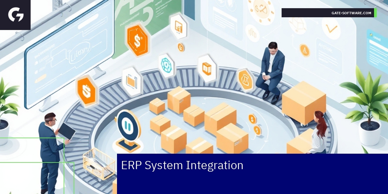 Graphic showing ERP and B2B ecommerce integration
