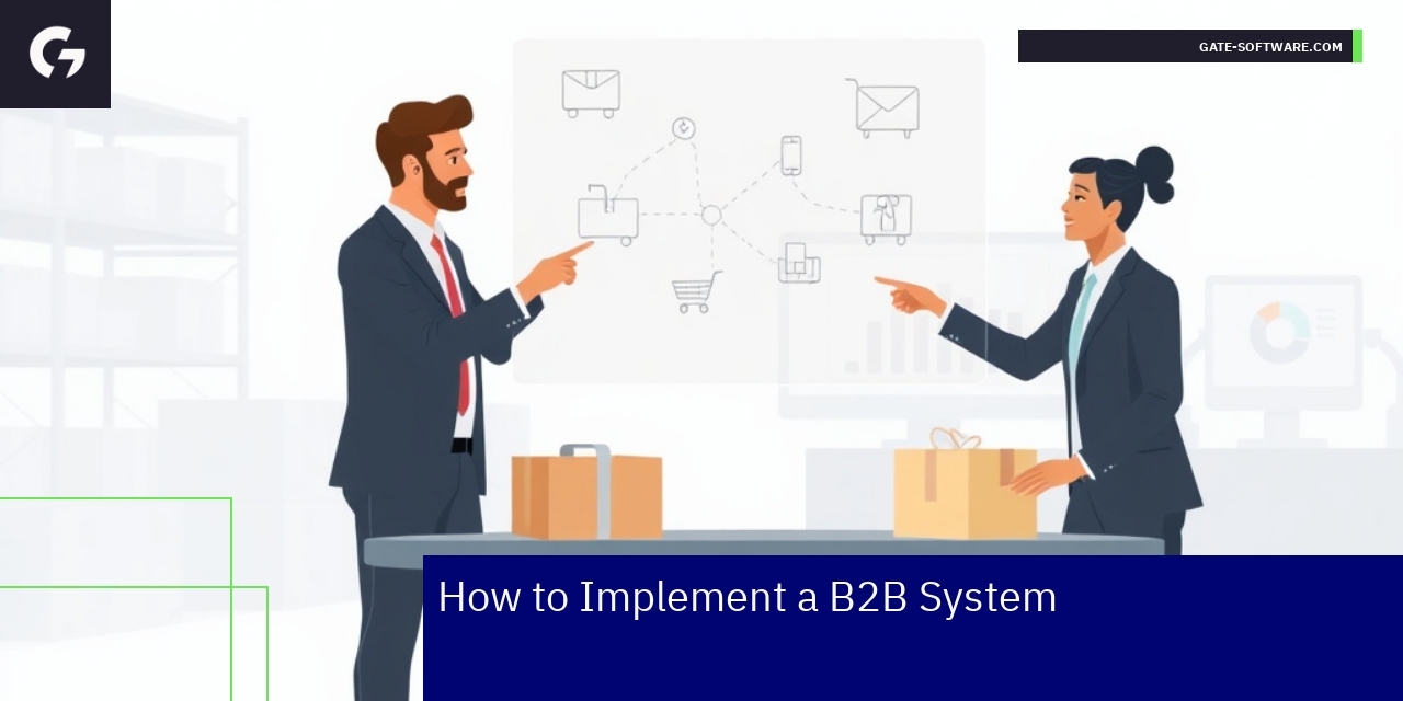 Business team discussing B2B system implementation