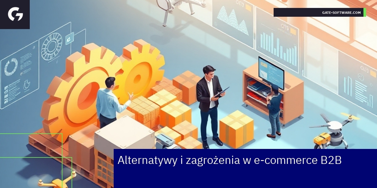 Schemat modeli sprzedaży i zagrożeń w e-commerce B2B