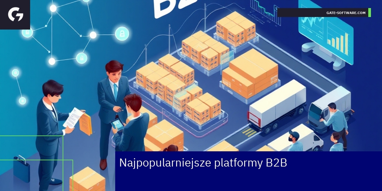 Najpopularniejsze platformy B2B i ich funkcje Schemat platform B2B z funkcjonalnościami i integracjami