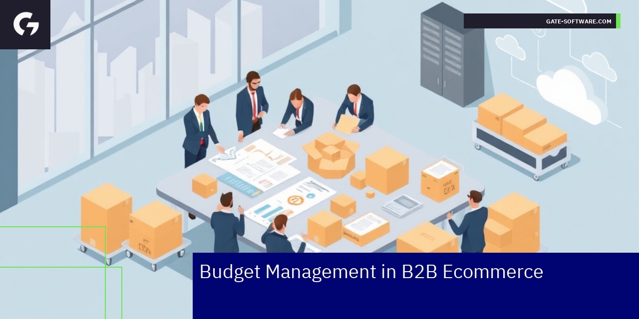 Effective Budget Management in B2B Ecommerce Graphic showing B2B ecommerce budget elements and services