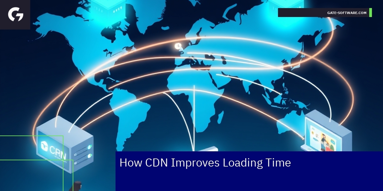 Diagram showing CDN improving site loading speed