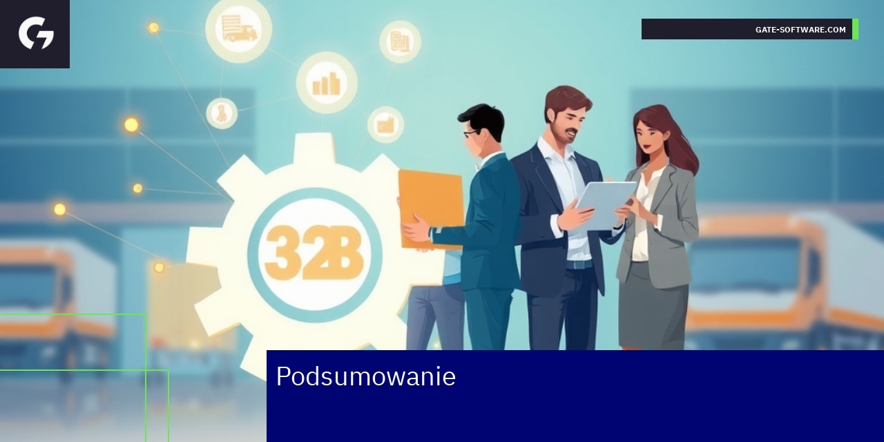 Grafika przedstawiająca współpracę i rozwój sklepu B2B