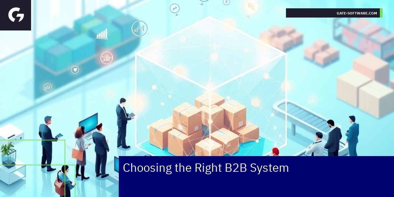 Choosing the Right B2B System for Sales Transformation Digital B2B sales system process and solutions graphic