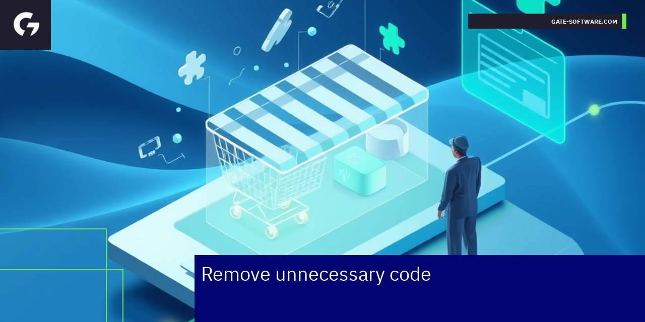 Code cleanup concept with laptop and code lines