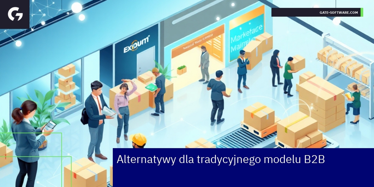 Nowoczesne modele biznesowe B2B i ich zalety Symboliczne ikony platform marketplace i subskrypcji
