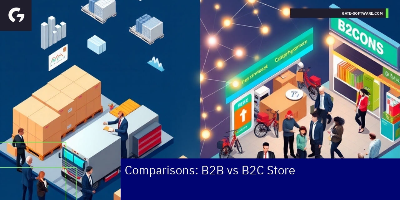 Comparison chart of B2B and B2C store features