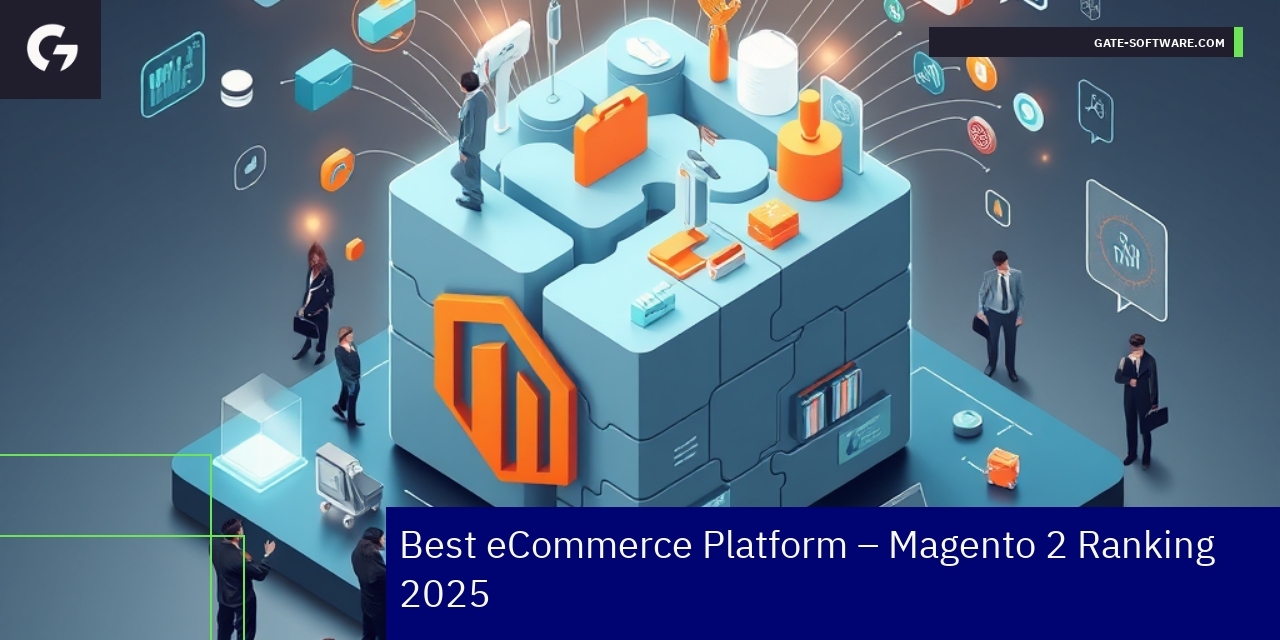 Magento 2 eCommerce Platform Overview 2025 Magento 2 platform logo with ecommerce icons