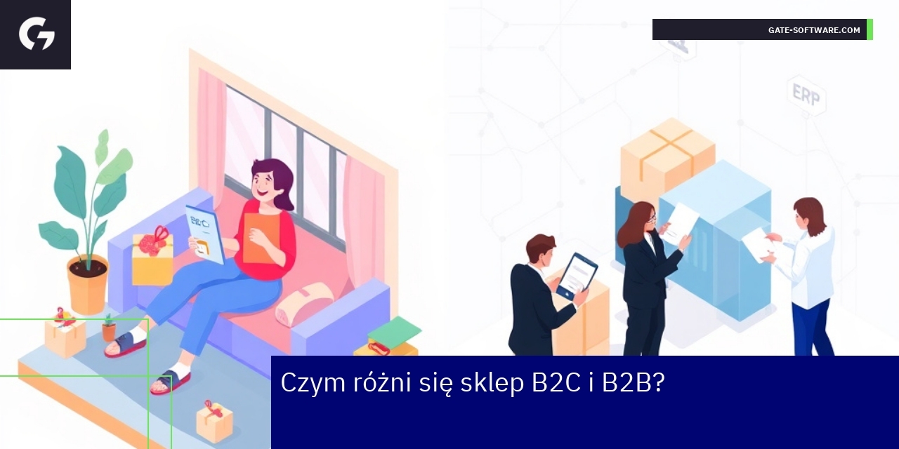 Schemat porównujący sklep B2C i B2B