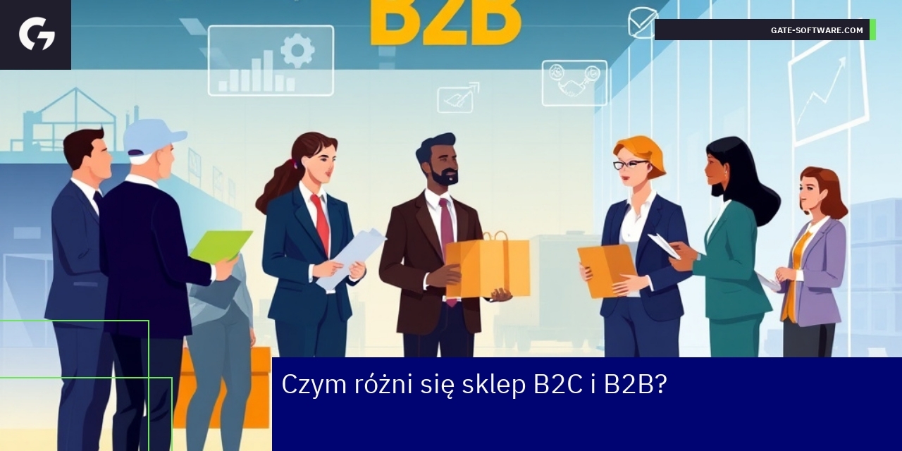 Schemat przedstawiający różnice między sklepem B2B i B2C