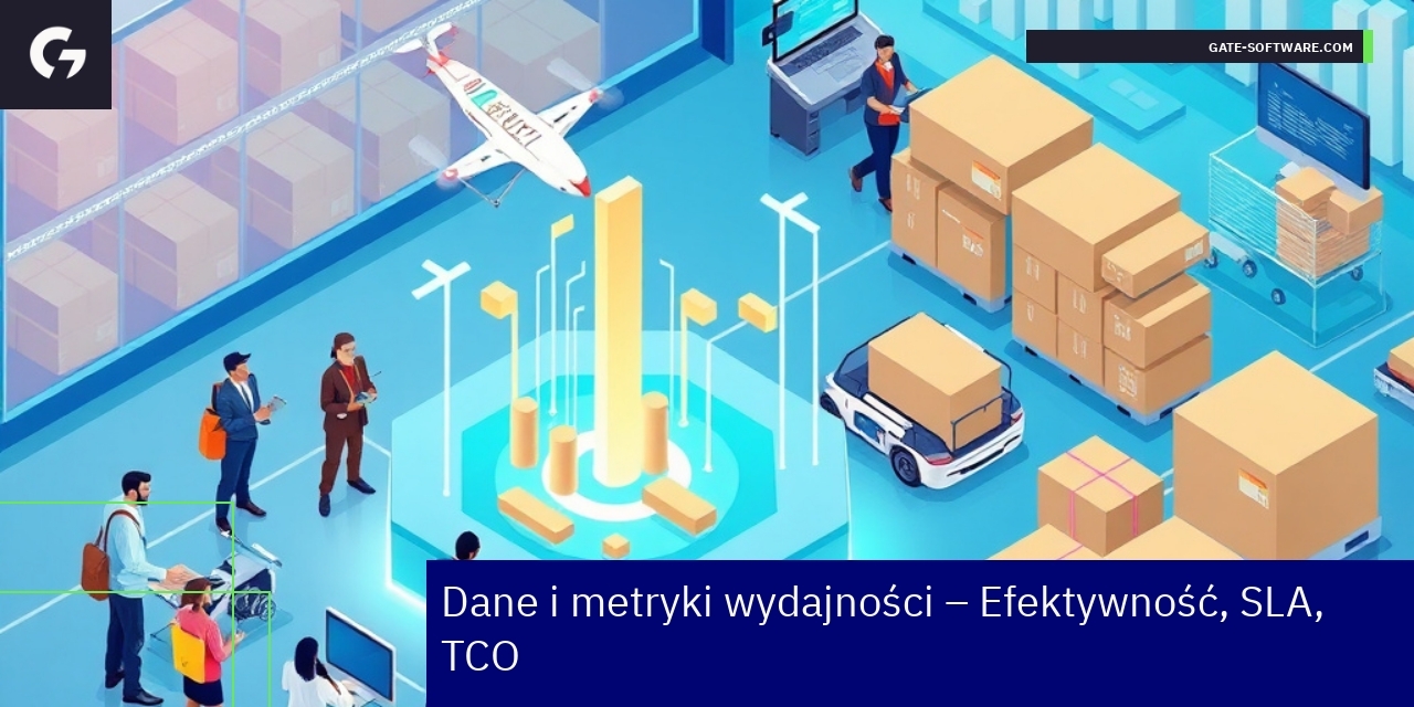 Wykresy i liczby dotyczące efektywności i SLA