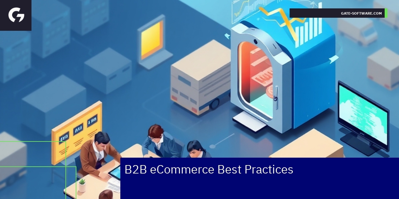 Best Practices for B2B eCommerce Success Business professionals analyzing B2B eCommerce data